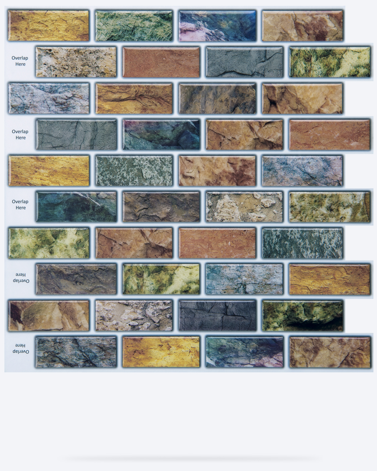 A17014 - Self-adhesive Mosaic Tile Backsplash Color Subway Tile, Set of 10